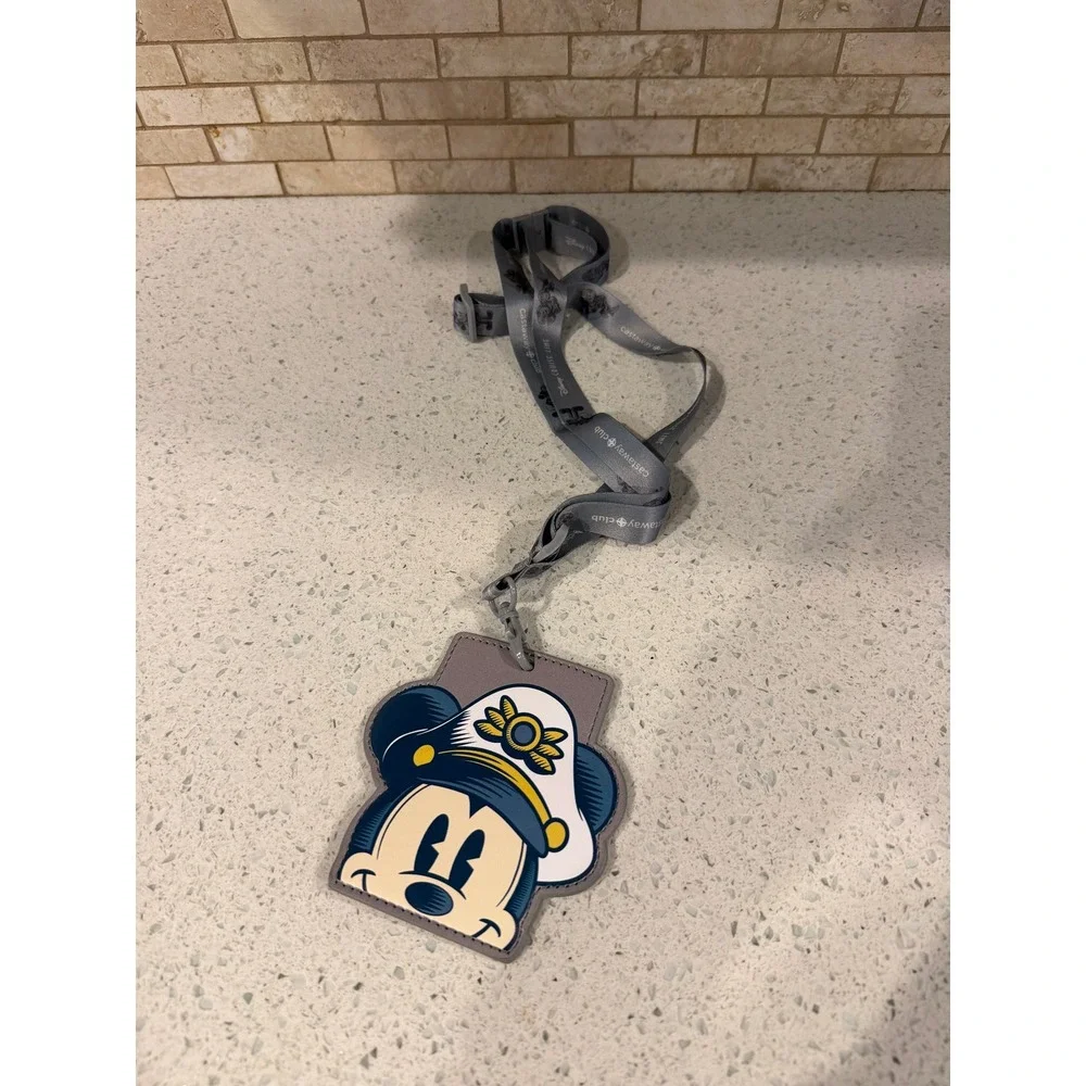 Disney Cruise Line Castaway Club Captain Mickey Platinum Lanyard Holder
